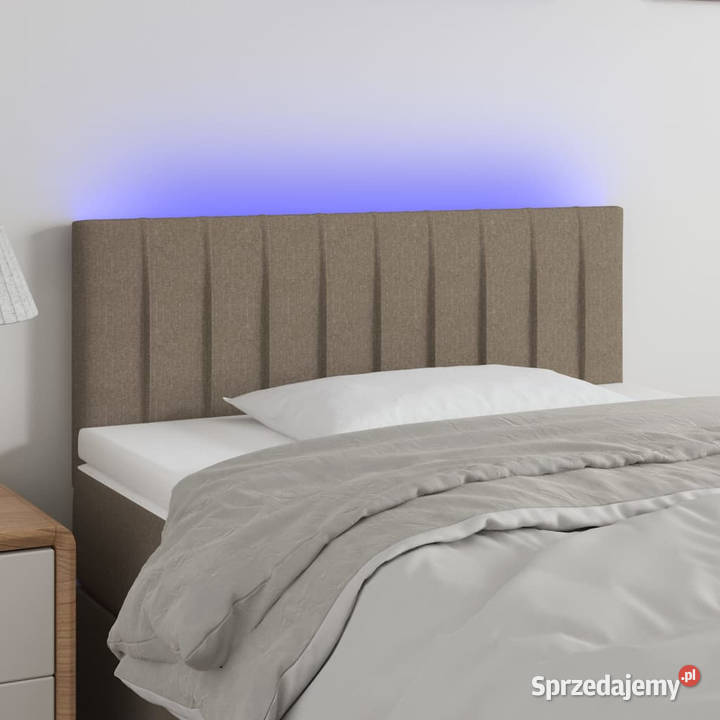 Zagłówek do łóżka z LED taupe 80x5x7888 tkanina mazowieckie Warszawa