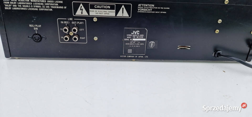 Magnetofon JVC TDW220 Stereo Cassette Deck Międzychód