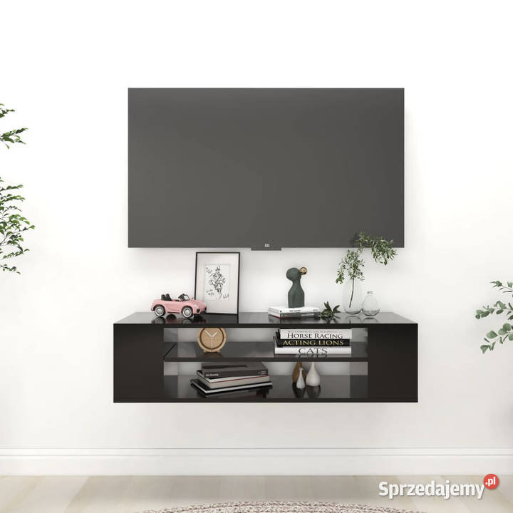 Wisząca szafka TV czarna 100x30x265 WM806230 mazowieckie Warszawa sprzedam