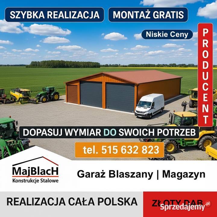 Drewnopodobny Garaż Blaszany Brama Hala Magazyn Kluczbork