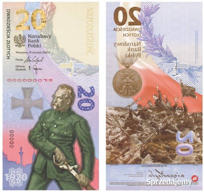 Banknot BITWA WARSZAWSKA 2020 r ZŁOTY RADAR Lębork