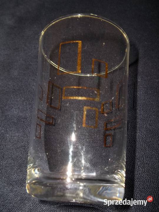 Szklanka literatka z złotymi zdobieniami Łódź