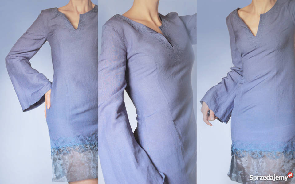 Apart 34 XS nowa tunika len haft lubelskie