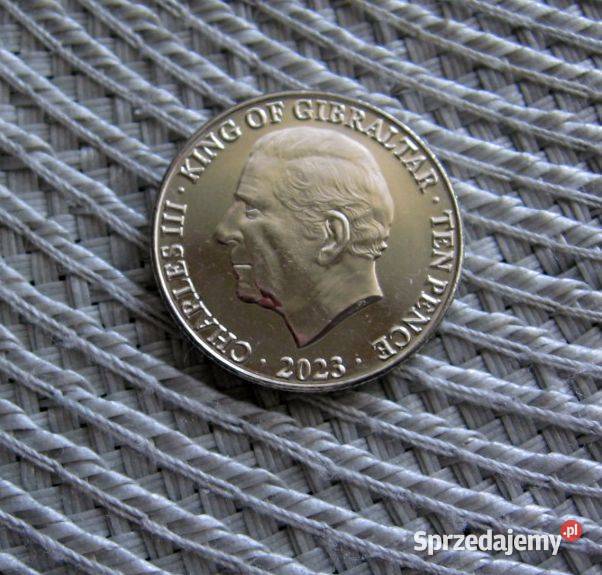 Gibraltar 10 Pensów 2023r Karol III Mennicza Numizmatyka wielkopolskie Kalisz