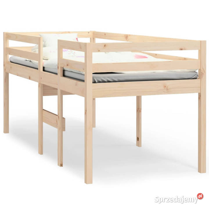 Wysokie łóżko lite drewno sosnowe 90x200 Warszawa