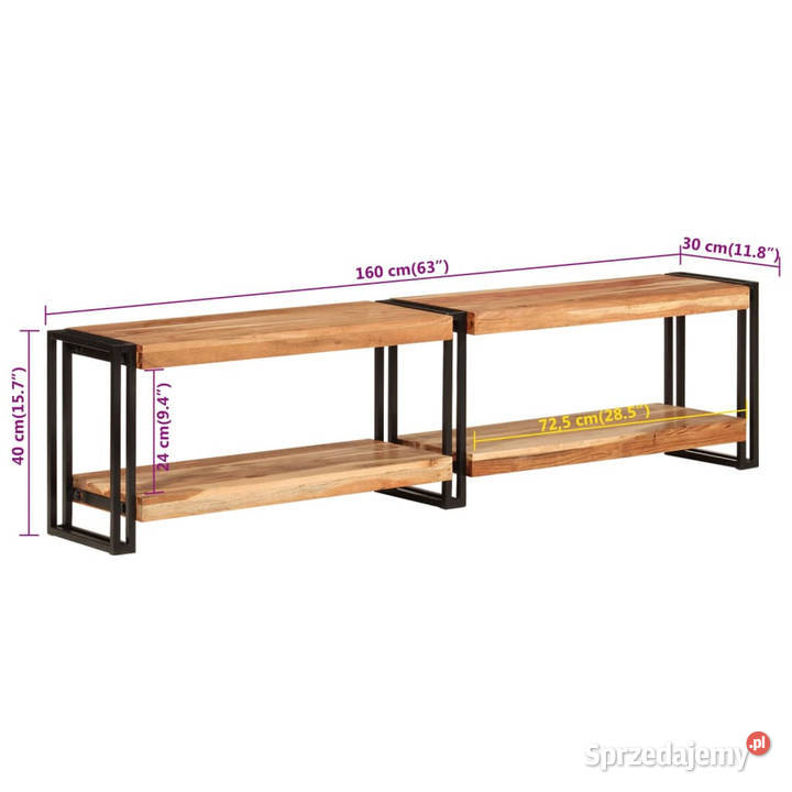 Szafka pod TV 160x30x40 lite drewno akacjowe Warszawa