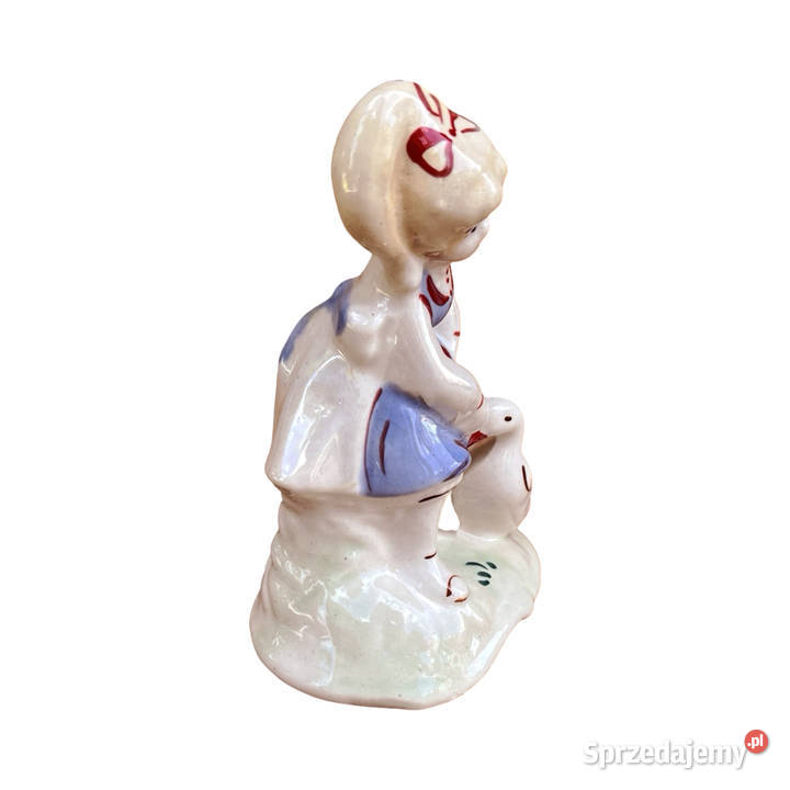 Porcelitowa figurka gęsiarki ręcznie malowana Warszawa