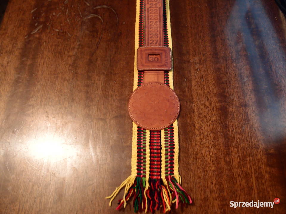 Oryginalny stary skórzany Kalendarz ścienny