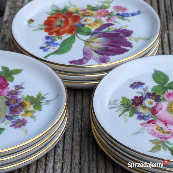 Trzy Ukwiecone TalerzykiKonfiturówki Frstenberg