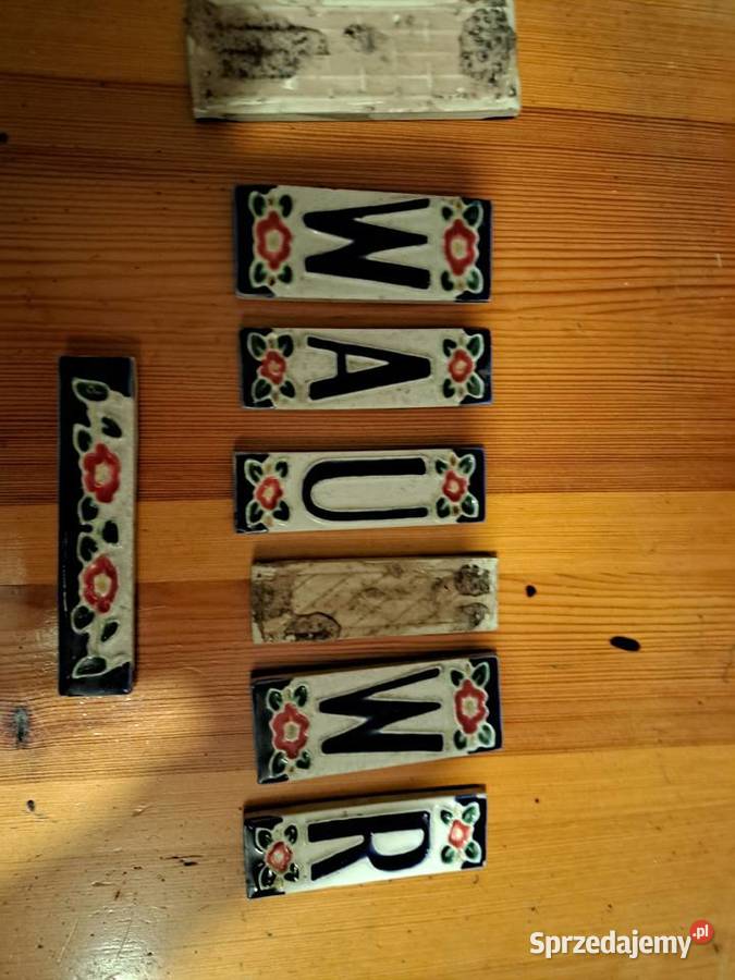 Retro plytki ozdobne ceramiczne z lat 60 tych Lubań