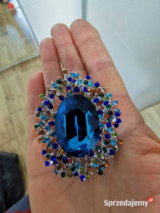 Broszka damska turkusowy kwiat Kraków