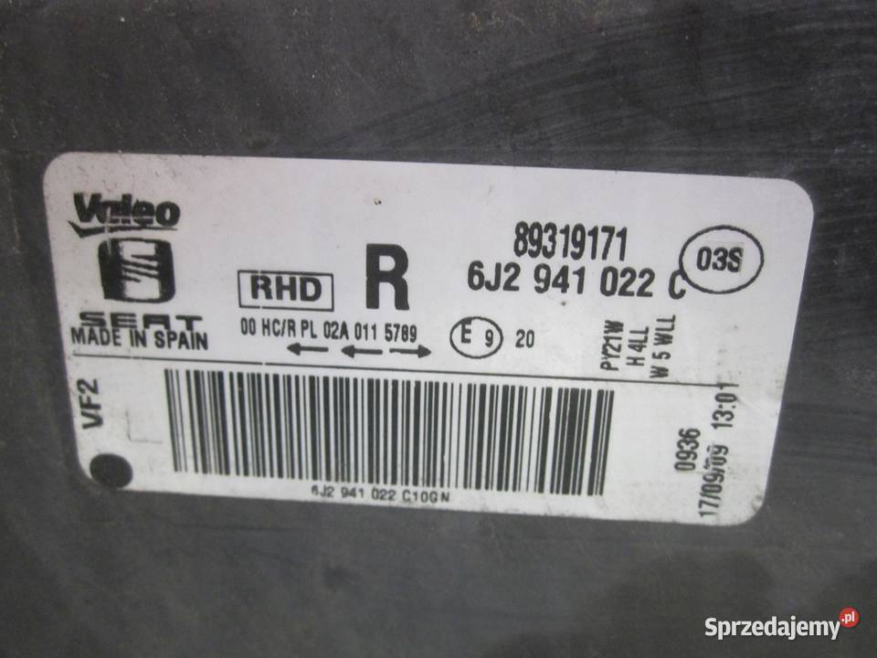 SEAT IBIZA IV 09r lampa prawa przód 6J2941022C świętokrzyskie