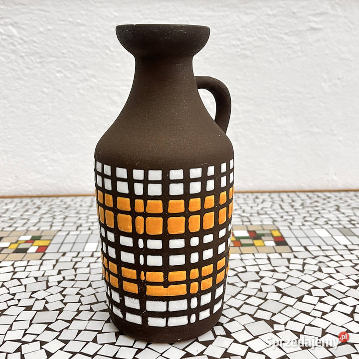 Ceramiczny wazon z uchem Strehla Keramik Niemcy Warszawa
