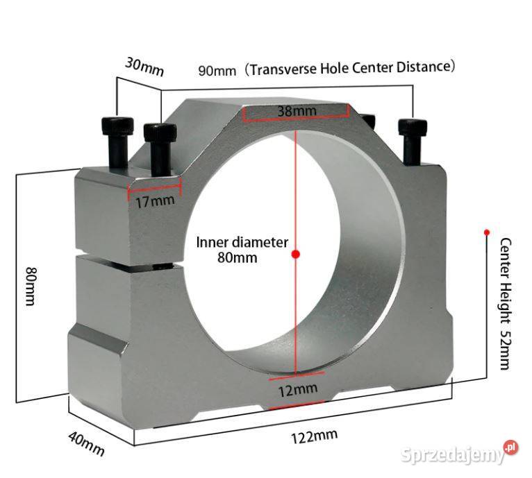 Mocowanie uchwyt wrzeciona silnika CNC fi 80mm Czechowice-Dziedzice