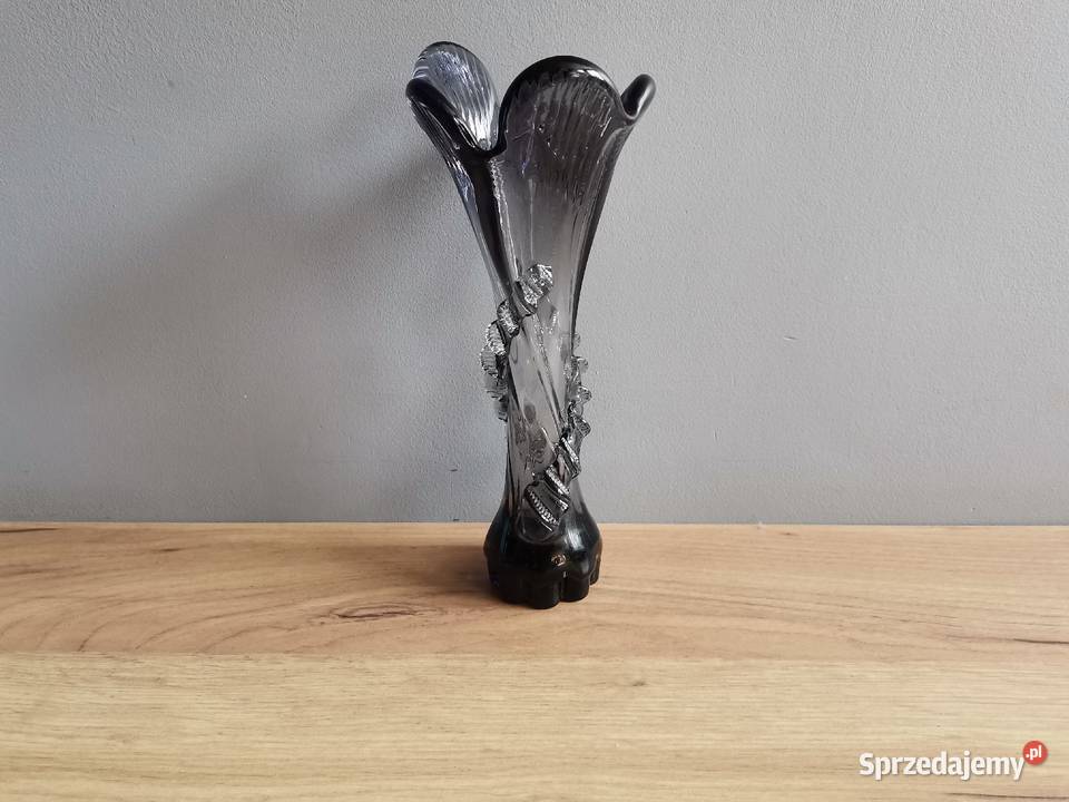 Stary wazon w oplocie ciemne szkło design PRL Antyki, Sztuka, Kolekcje śląskie