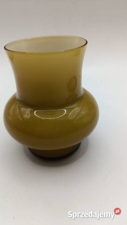 Wazon artystyczny ze szkła kolor miodowy Zamość