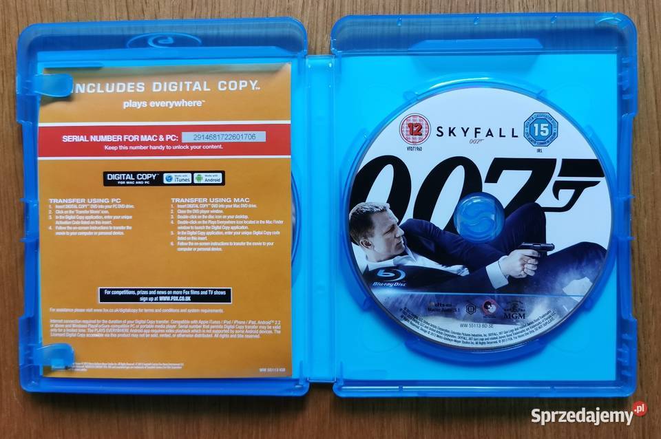 James Bond 007 Skyfall Bluray DVD En 2012 Parzęczew