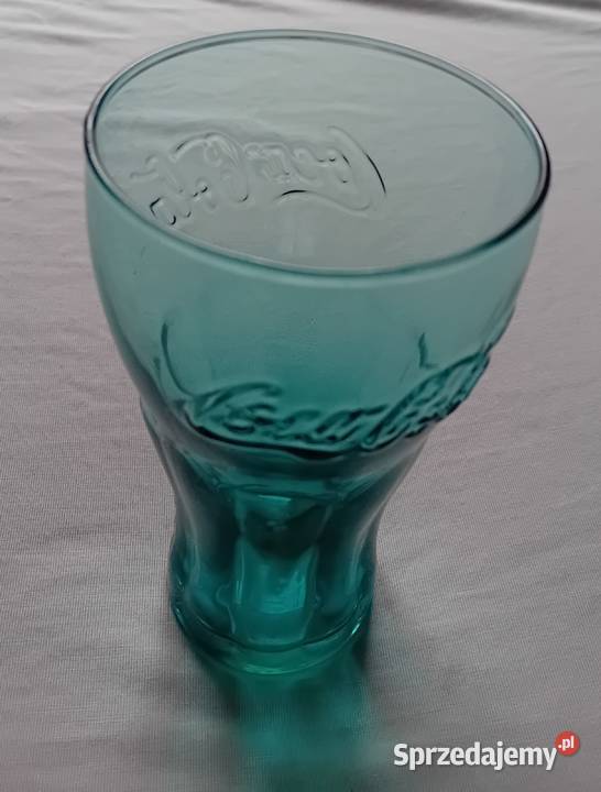 Kolekcjonerska turkusowa szklanka Coca Cola Koźminek