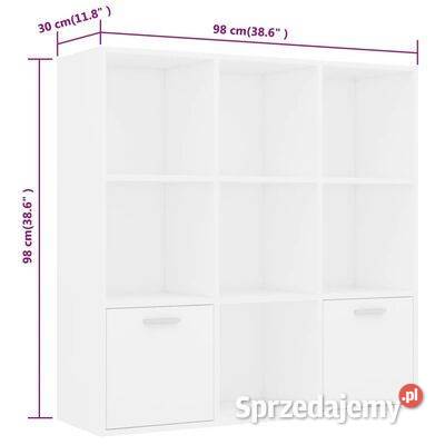 vidaXL Regał na książki biały 98 x 30 x 98 płyta Warszawa