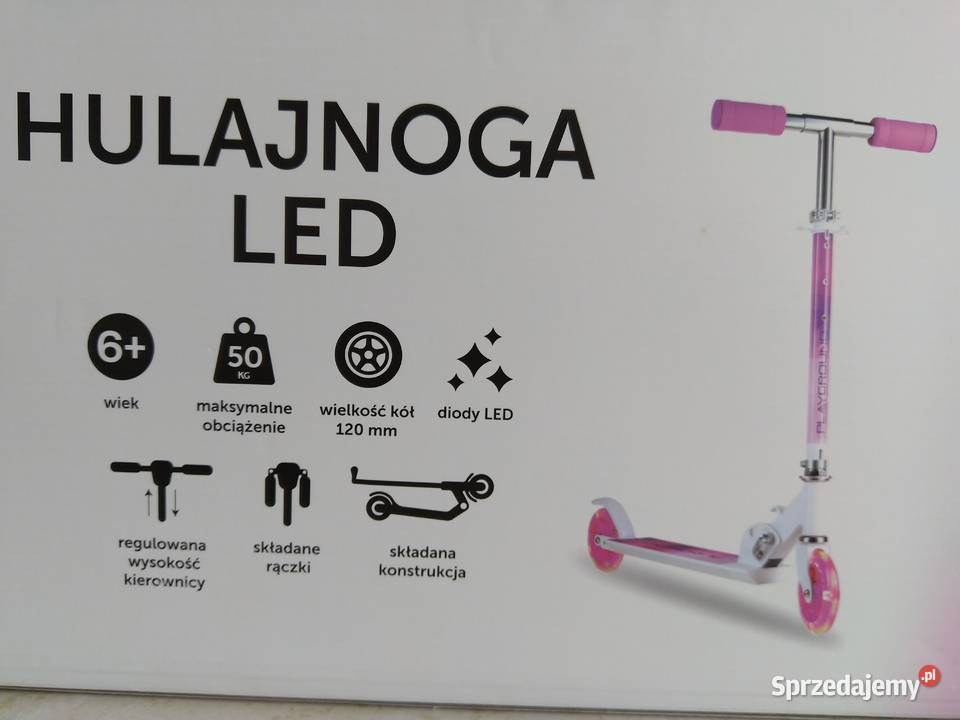NAJTANIEJ Hulajnoga LED Dwukołowa 120mm Składana Zabrze