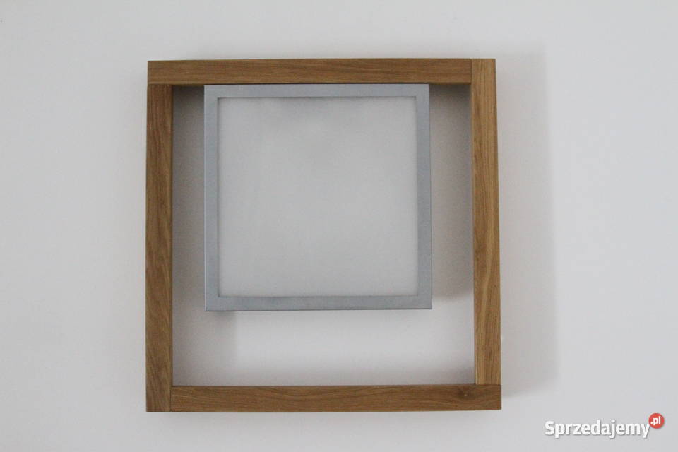 Lampa sufitowa kaseton LED oprawa lity dąb podlaskie
