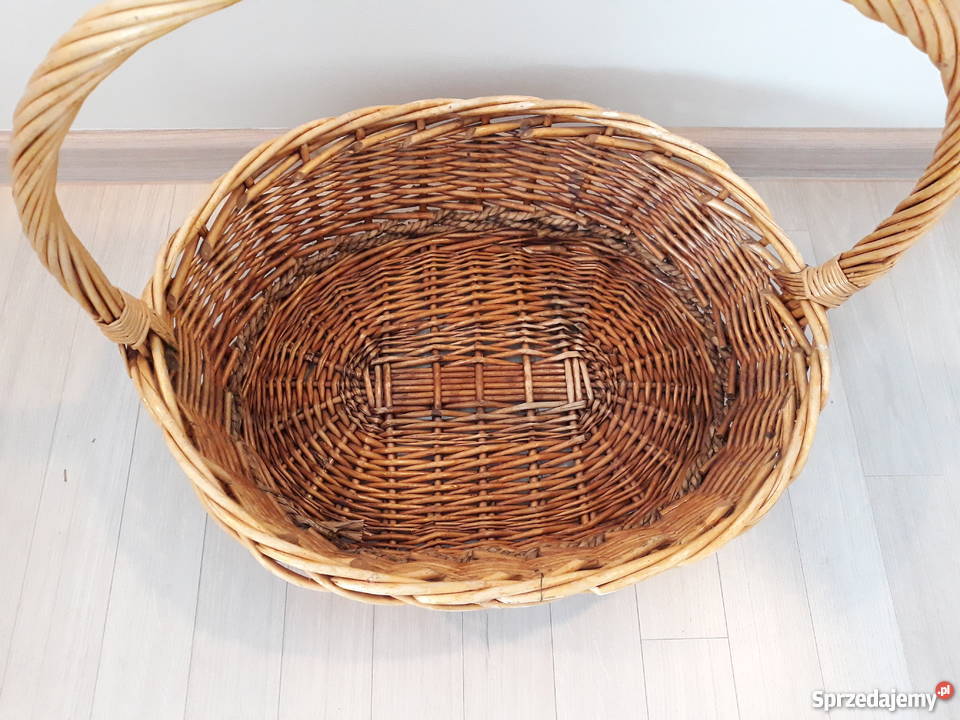 duży wiklinowy koszykna prezent rączka na kwiaty Gdańsk