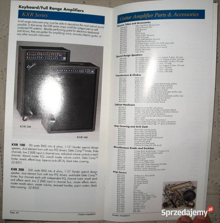 Fender Amplifiers 95 catalog katalog wzmacniaczy Fender Kępice sprzedam