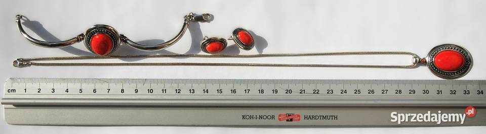 Wisior bransoletka kolczyki nowy komplet koral lubelskie Lublin