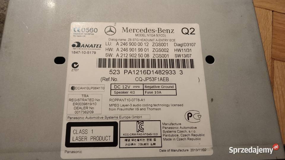 Radio Mercedes B 2012 na części sprzedam