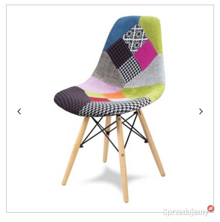 Krzesło patchwork drewniane nogi Darmowy transport