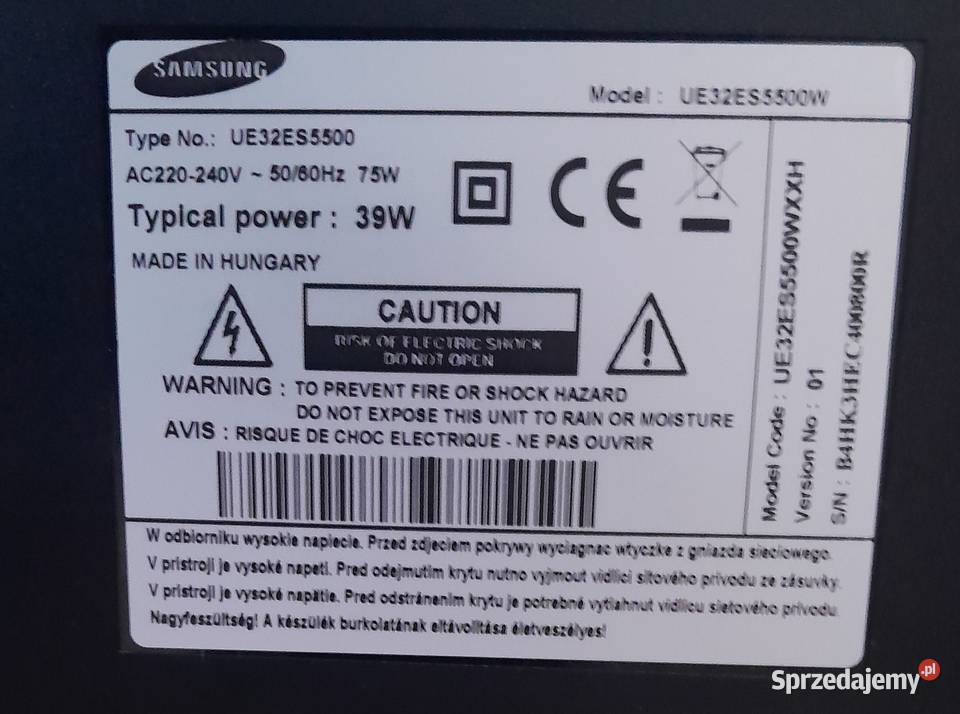 Telewizor Samsung UE32ES5500W stan 32cale Telewizory podkarpackie Nowa Dęba