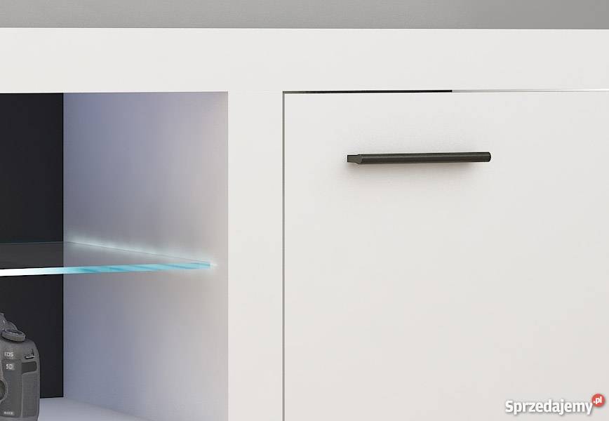 Pojemna Komoda LED Biała Dąb Sonoma szerokość Wrocław