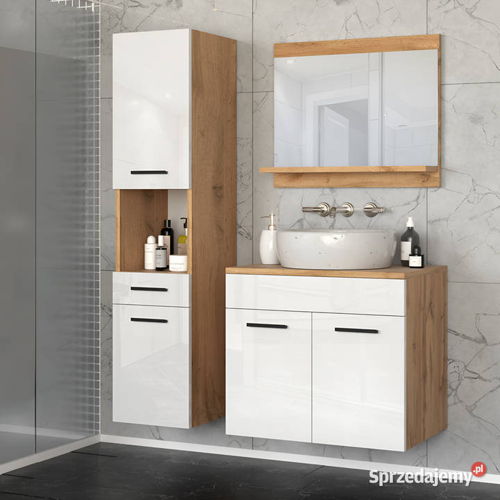 Zestaw Mebli Łazienkowych Umywalka Z Lustrem 90 132cm Łazienkowe
