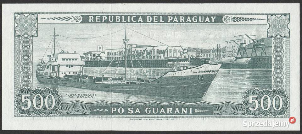 Paragwaj 500 guarani 1982 stan bankowy UNC Numizmatyka Łódź sprzedam