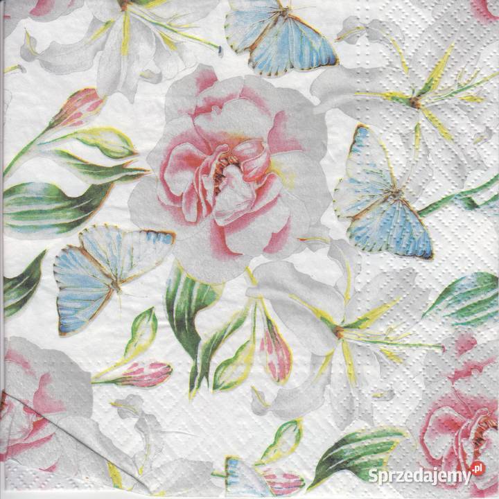 Dekupaż decoupage serwetki kwiaty róże ostróżka Rękodzieło świętokrzyskie