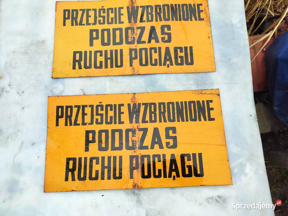 stara tablica informacyjna pkp blacha Kęty