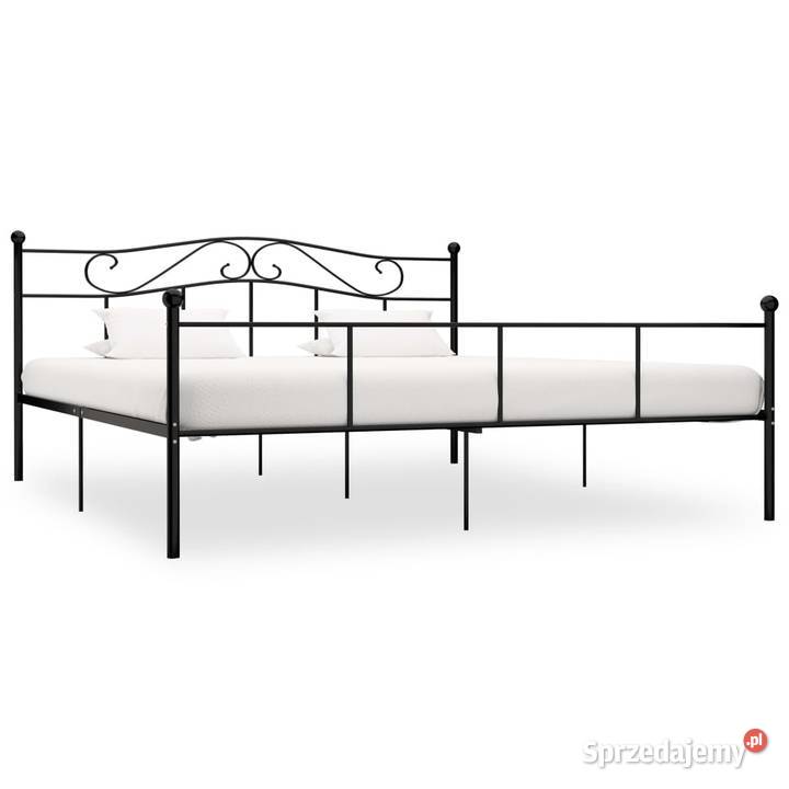 vidaXL Rama łóżka, czarna, metalowa, 200 x 200 cm (284529)