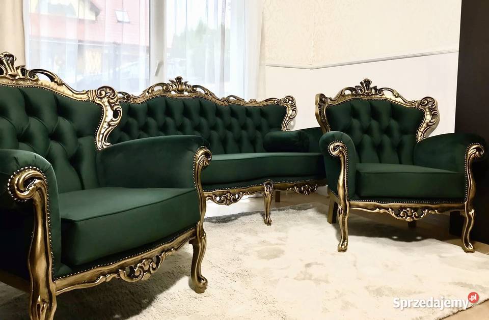 Komplet sofa fotele barok wypoczynkowy stylowy