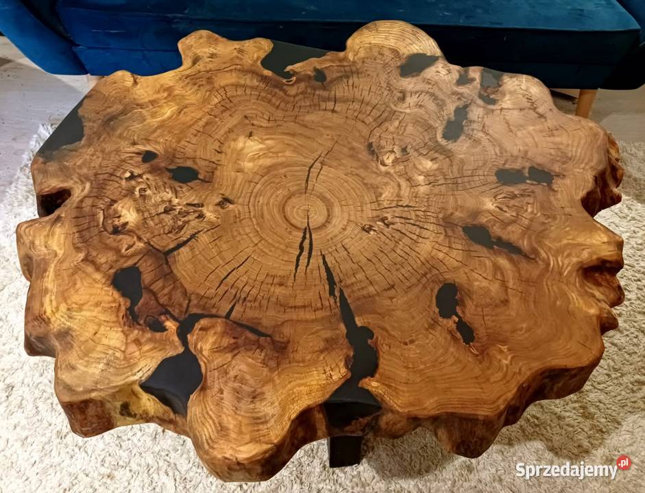 Stolik kawowy PIĘKNY OKAZ LIVE EDGE LOFT plaster Śrem