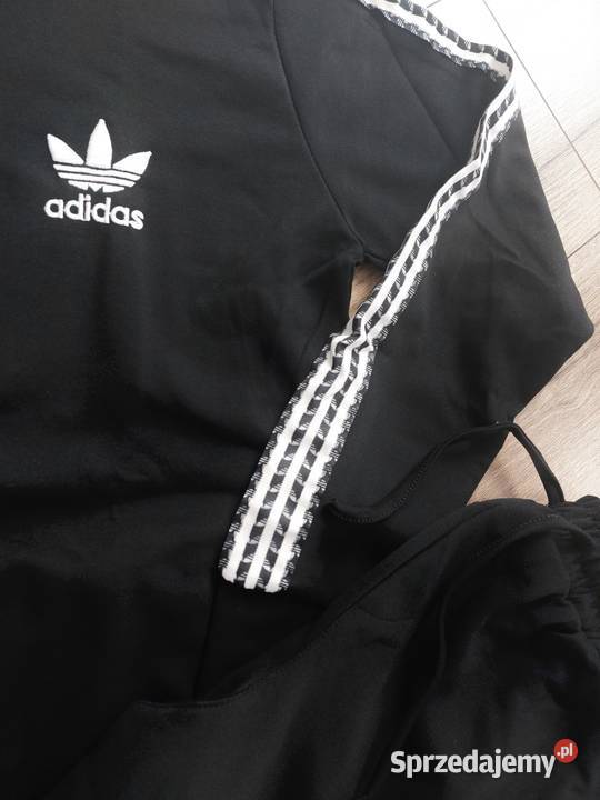 Komplet dresowy Adidas czarny z haftowanym logo Aniołki