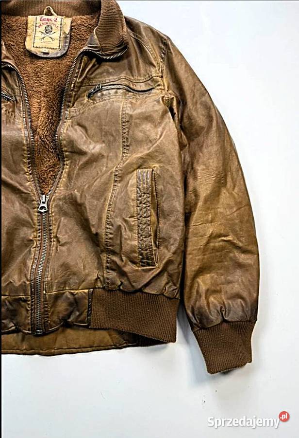 Niepowtarzalna Kurtka Skórzana Vintage Fur Swag śląskie Poraj