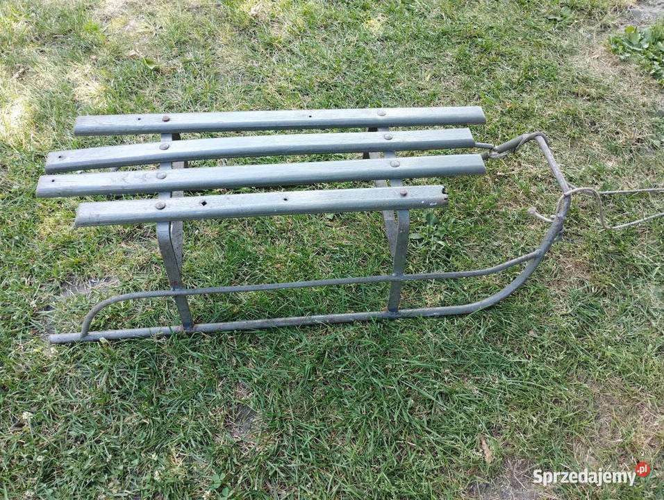 Sanki zjazdowe metalowe lata 5060 PRL antyk Sanki Nędza