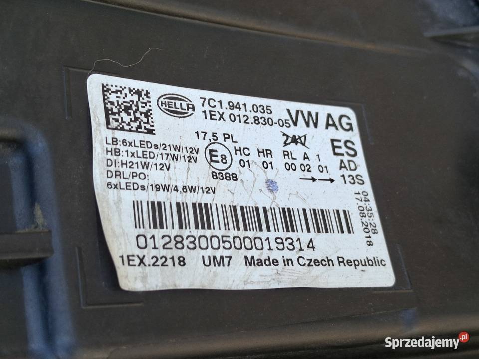 VW CRAFTER II MAN TGE REFLEKTOR LEWY LAMPA LEWA osobowe