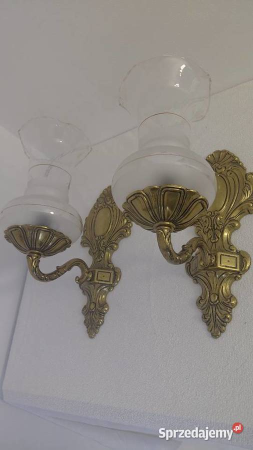 Kinkiety mosiężne z kloszem małopolskie