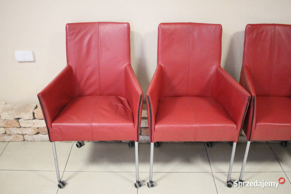 Zestaw 4 foteli ładne obicie w stylu PRL Pszczyna