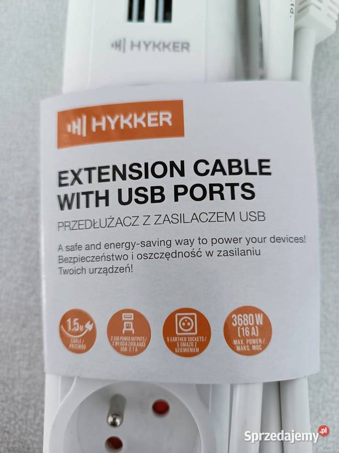 Listwa zasilająca przedłużacz Hykker 15m 5 Kędzierzyn-Koźle