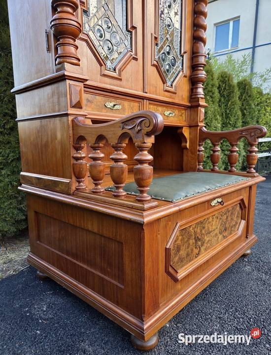 Orzechowa bibliotecza z ławką i pięknym witrażem Szczecin sprzedam