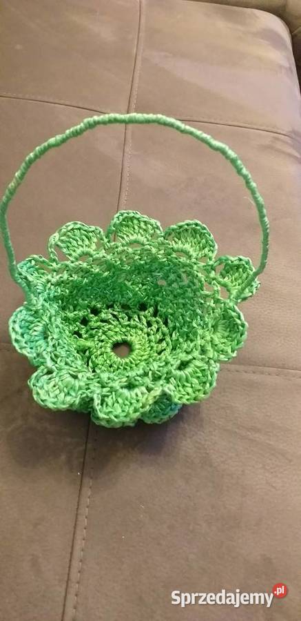 Koszyczek sznurkowy robiony na szydełku Legionowo