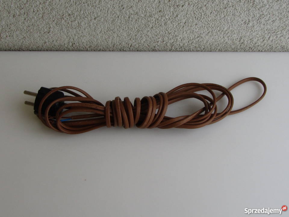 Kabel przewód dwużyłowy płaski kolor brązowy długość 4,75m