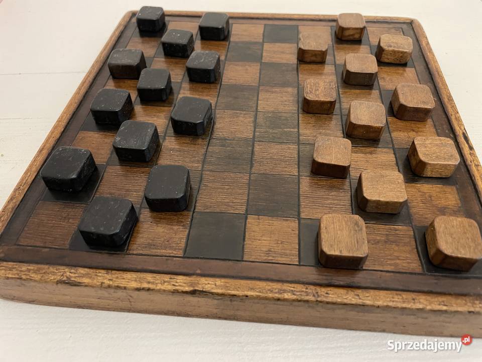 Warcaby stare przedwojenne drewniane Łódź